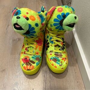 Jeremy Scott Neon Floral Bear Sneakers